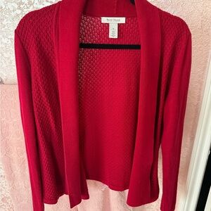 White House Black Market Red Cardigan Sweater